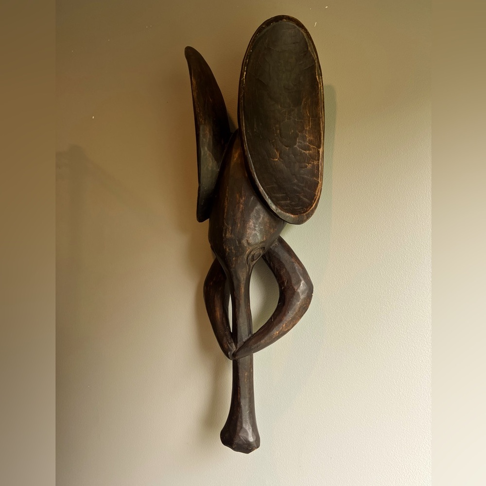 Vintage Tribal Babanki Elephant mask from Cameroon. African Wall hanging